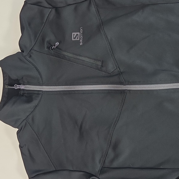 Salomon Men's Discovery Fleece Black Performance Track Jacket - Picture 2 of 16